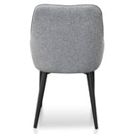 Set of 2 - Acosta Fabric Dining Chair - Pebble Grey in Black Legs Dining Chair St Chairs-Core   