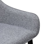 Set of 2 - Acosta Fabric Dining Chair - Pebble Grey in Black Legs Dining Chair St Chairs-Core   