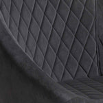 Set of 2 - Rolf Dining Chair - Grey Velvet in Black Legs Dining Chair St Chairs-Core   