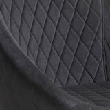 Set of 2 - Rolf Dining Chair - Grey Velvet in Black Legs Dining Chair St Chairs-Core   