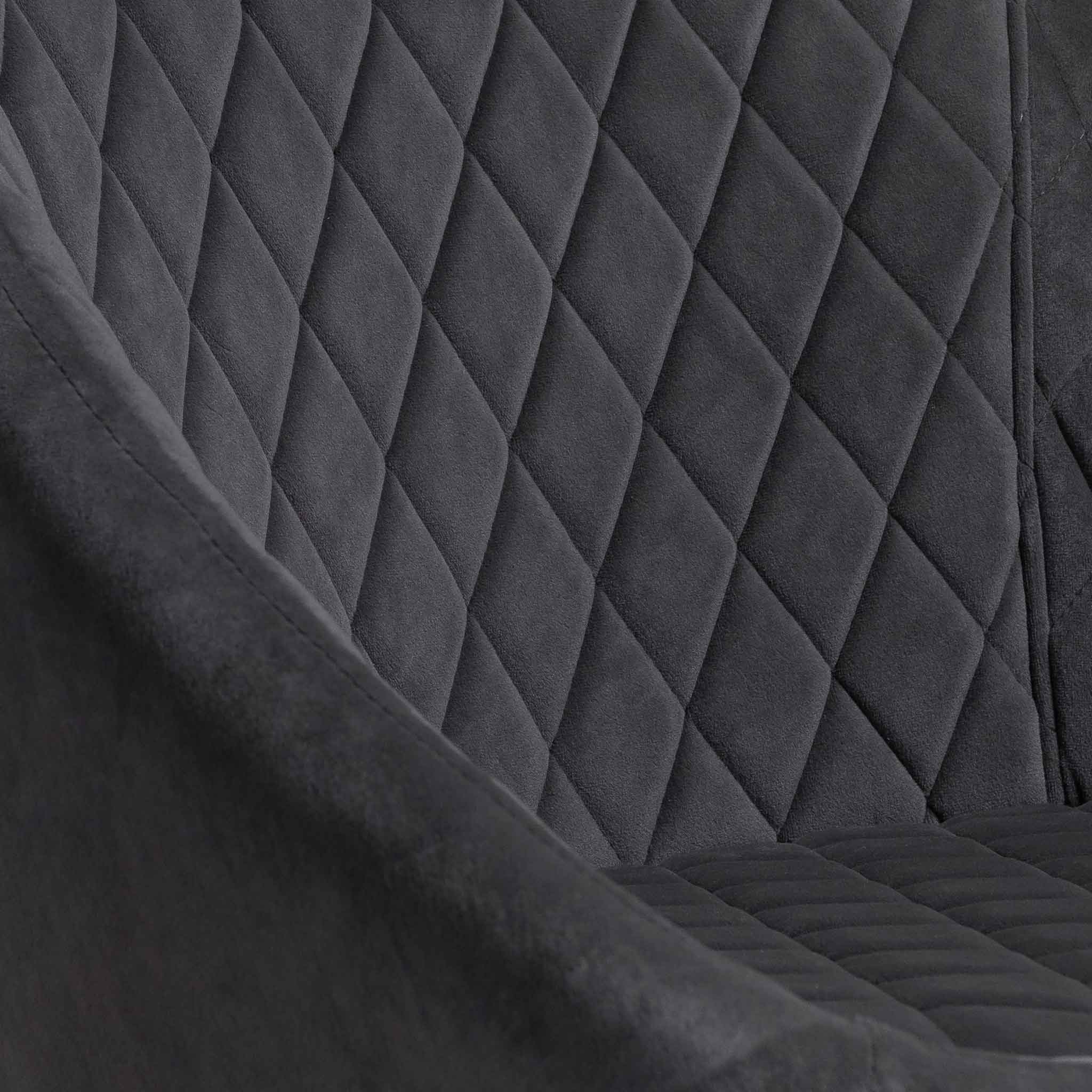 Set of 2 - Rolf Dining Chair - Grey Velvet in Black Legs Dining Chair St Chairs-Core   