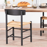 Ex Display - Erika Rattan Black Dining Chair - Natural Seat Dining Chair Oakwood-Core