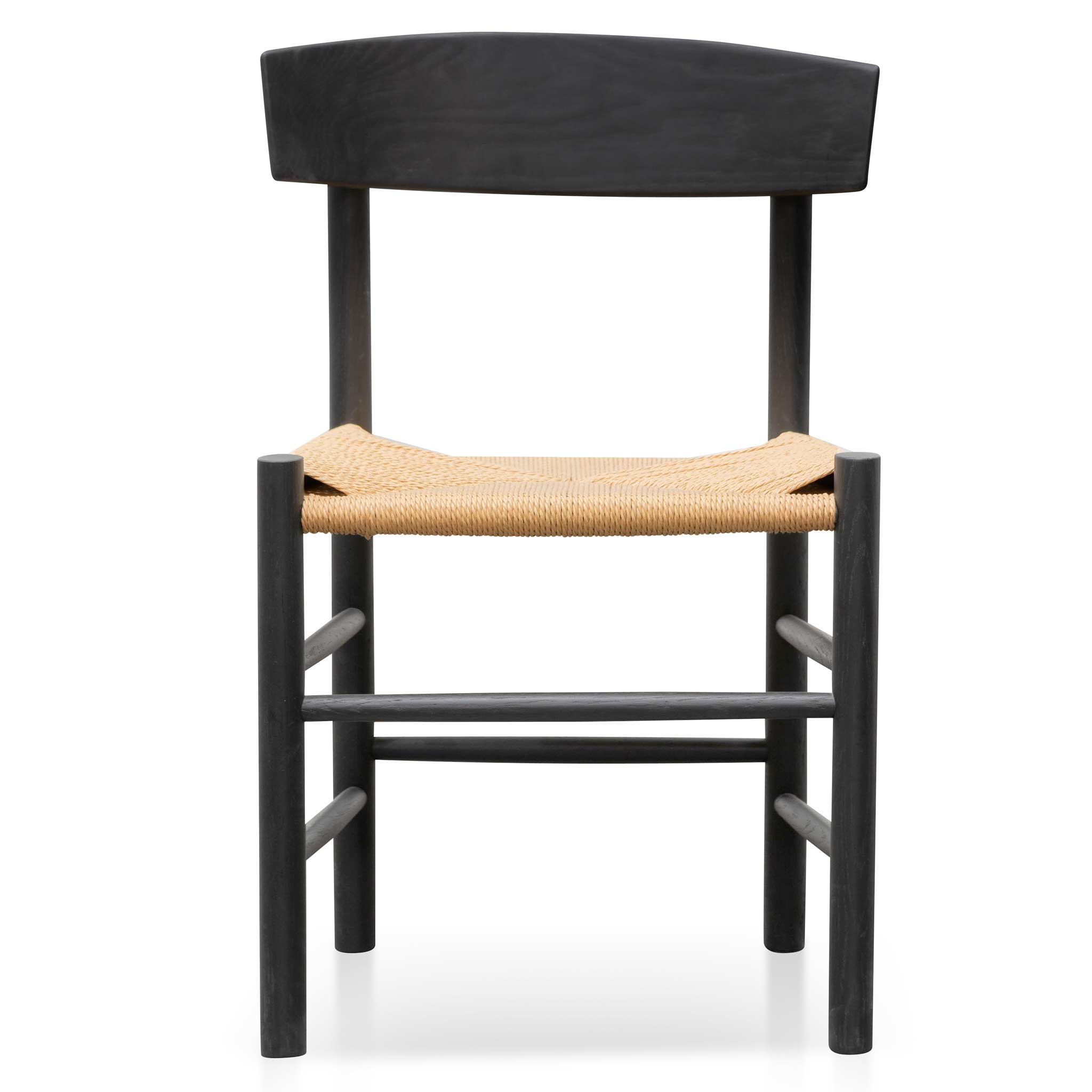 Ex Display - Erika Rattan Black Dining Chair - Natural Seat Dining Chair Oakwood-Core