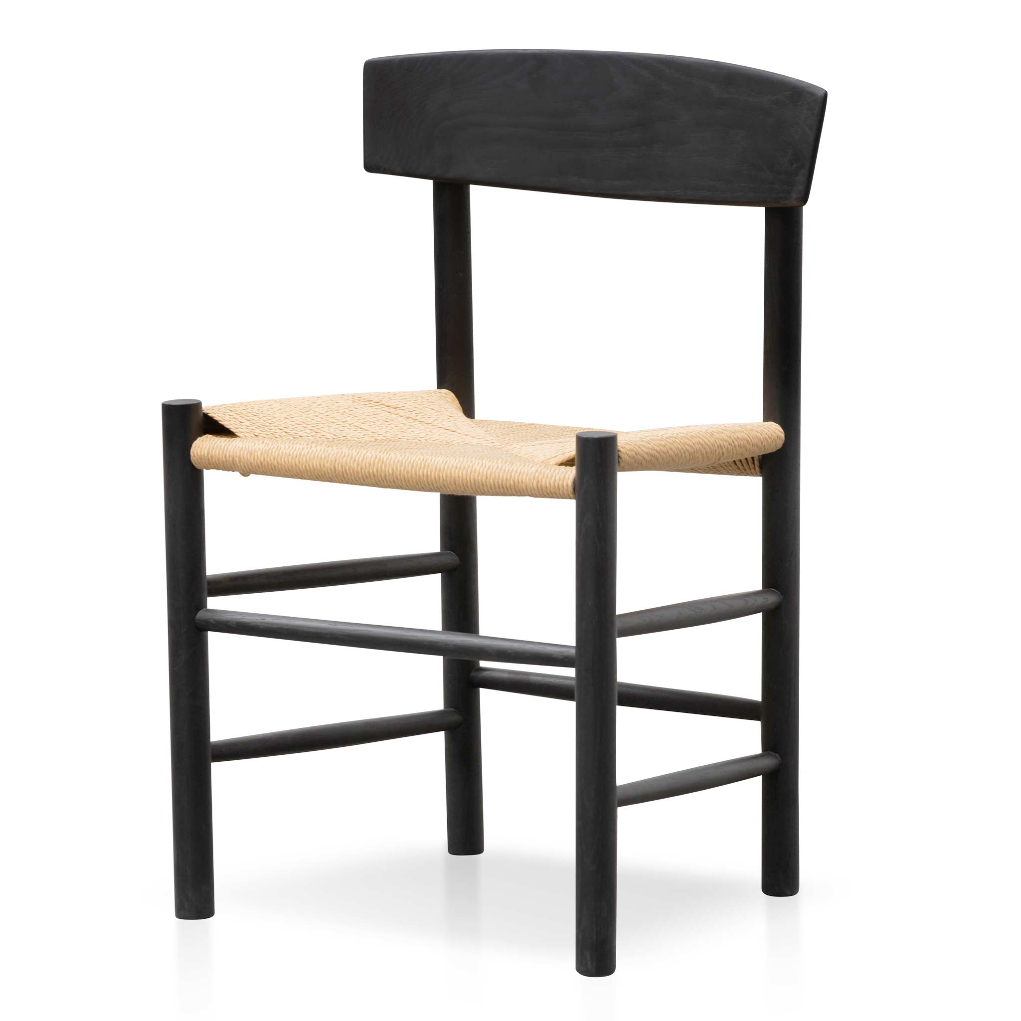 Ex Display - Erika Rattan Black Dining Chair - Natural Seat Dining Chair Oakwood-Core
