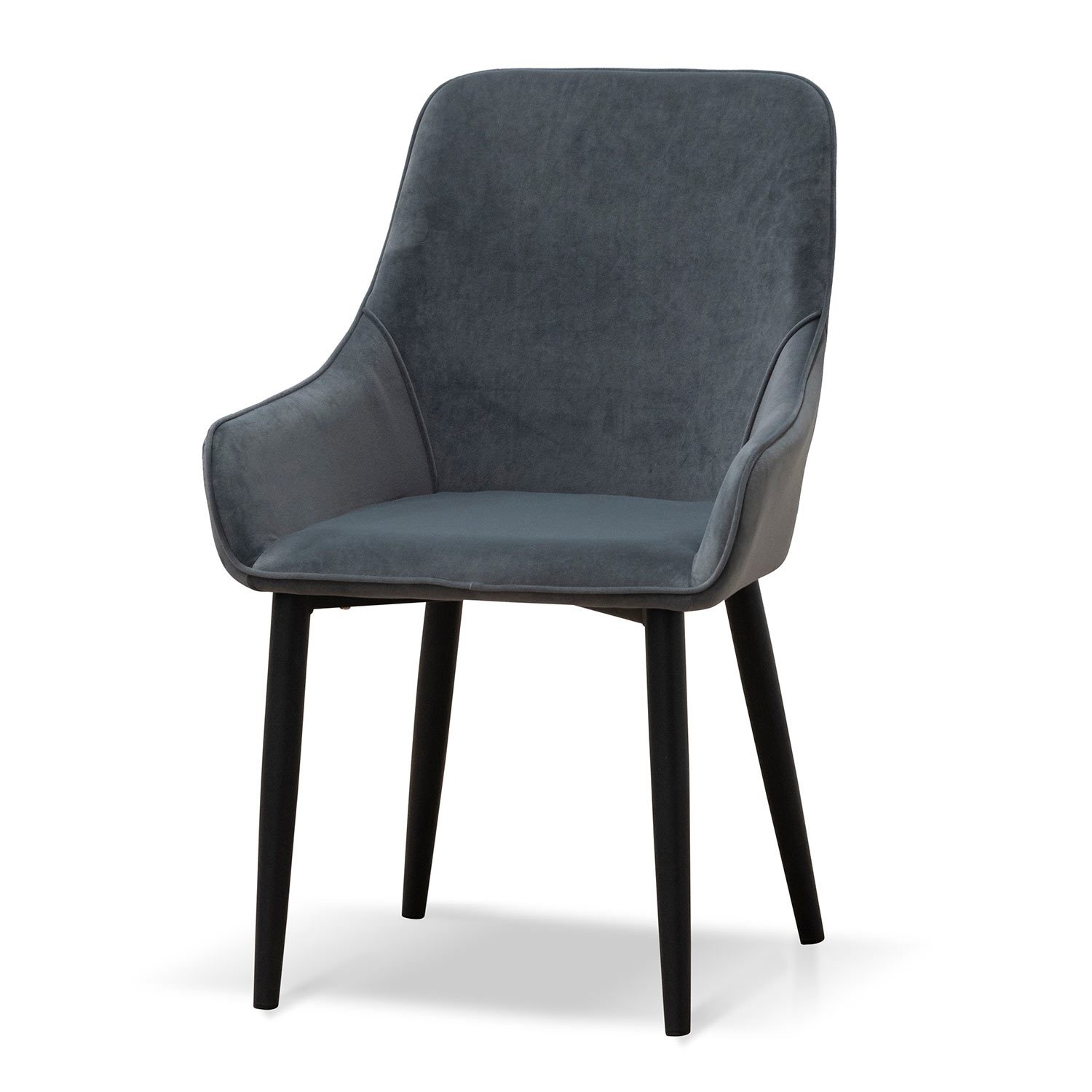 Ex Display - Acosta Dining Chair - Grey Velvet in Black Legs Dining Chair St Chairs-Core