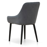 Ex Display - Acosta Dining Chair - Grey Velvet in Black Legs Dining Chair St Chairs-Core