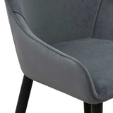 Ex Display - Acosta Dining Chair - Grey Velvet in Black Legs Dining Chair St Chairs-Core