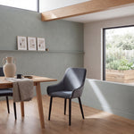 Set of 2 - Acosta Dining Chair - Grey Velvet in Black Legs Dining Chair St Chairs-Core