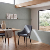 Set of 2 - Acosta Dining Chair - Grey Velvet in Black Legs Dining Chair St Chairs-Core