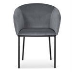 Ex Display - Rowena Dining Chair - Grey Velvet in Black Legs Dining Chair St Chairs-Core