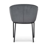 Ex Display - Rowena Dining Chair - Grey Velvet in Black Legs Dining Chair St Chairs-Core