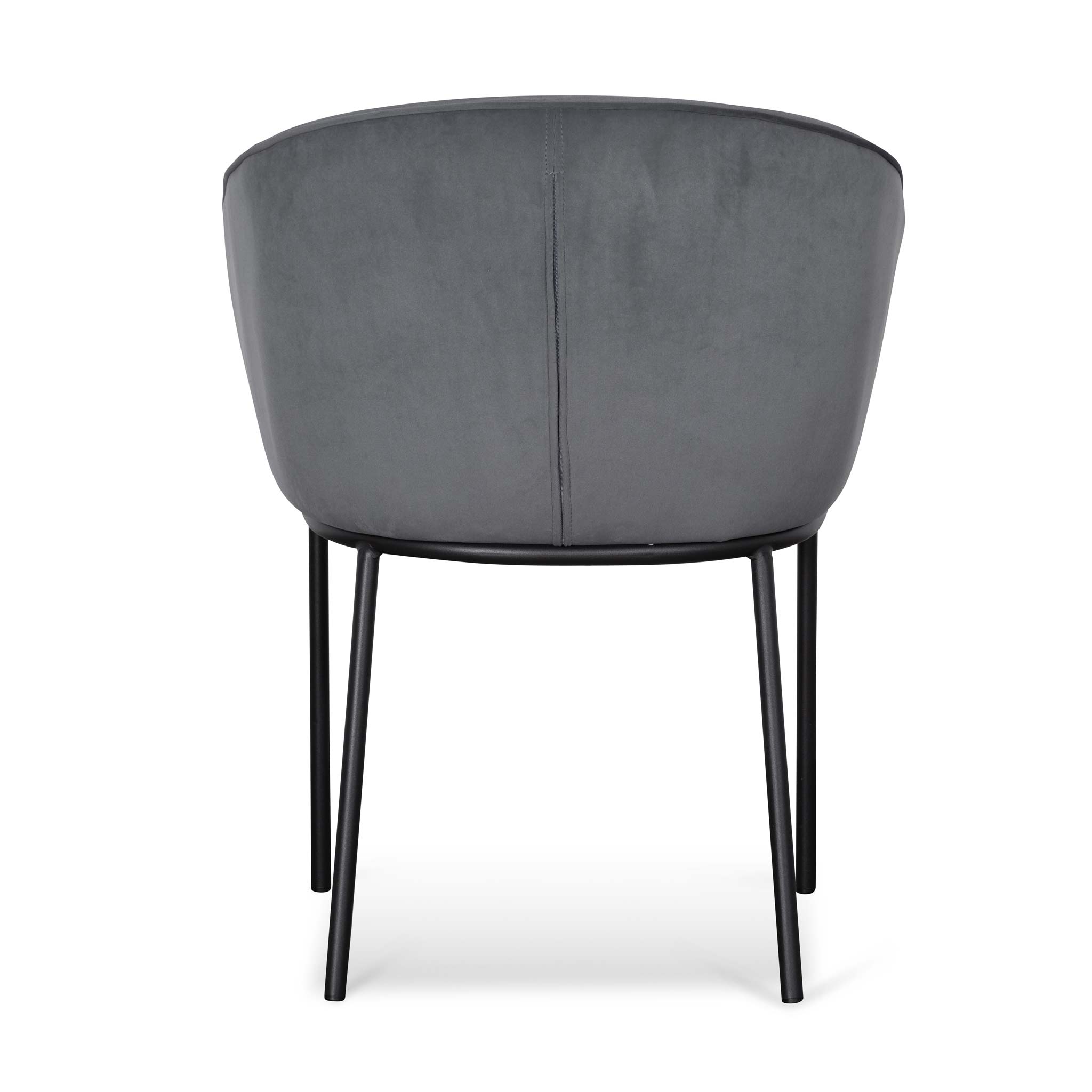 Ex Display - Rowena Dining Chair - Grey Velvet in Black Legs Dining Chair St Chairs-Core