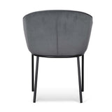 Ex Display - Rowena Dining Chair - Grey Velvet in Black Legs Dining Chair St Chairs-Core