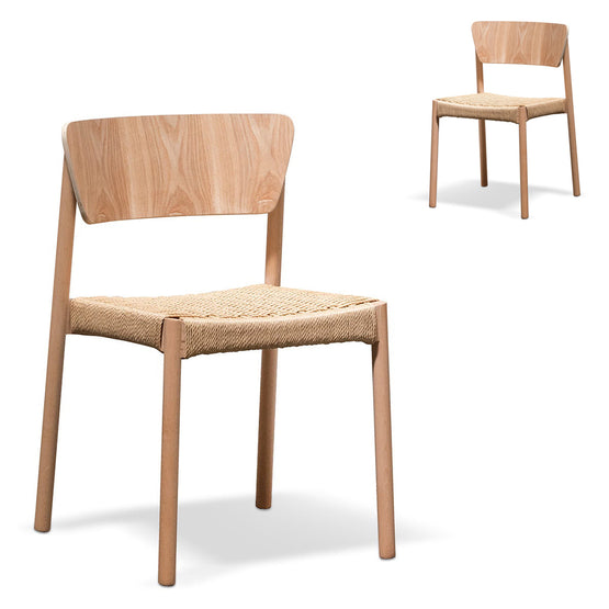 Set of 2 - Filiberto Rope Seat Dining Chair - Natural Dining Chair Swady-Core   