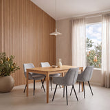 Set of 2 - Nola Fabric Dining Chair - Moonlit Pepper Boucle Dining Chair Sendo-Core