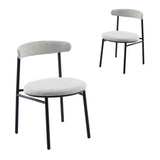 Ex Display - Set of 2 Oneal Fabric Dining Chair - Silver Grey with Black Legs (Office use) Dining Chair Swady-Core