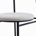 Ex Display - Set of 2 Oneal Fabric Dining Chair - Silver Grey with Black Legs (Office use) Dining Chair Swady-Core