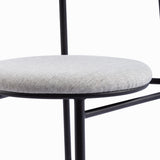 Ex Display - Set of 2 Oneal Fabric Dining Chair - Silver Grey with Black Legs (Office use) Dining Chair Swady-Core