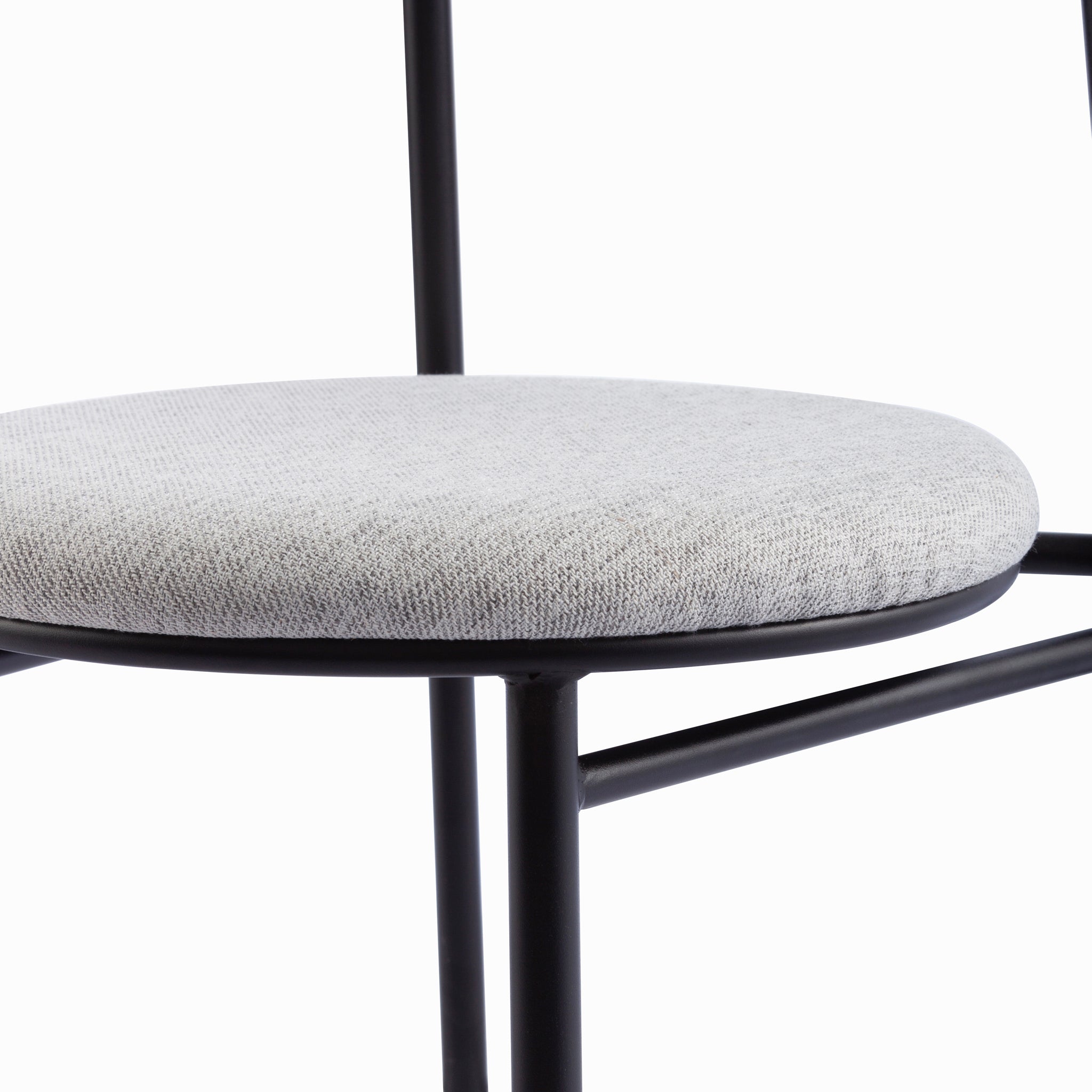 Ex Display - Set of 2 Oneal Fabric Dining Chair - Silver Grey with Black Legs (Office use) Dining Chair Swady-Core