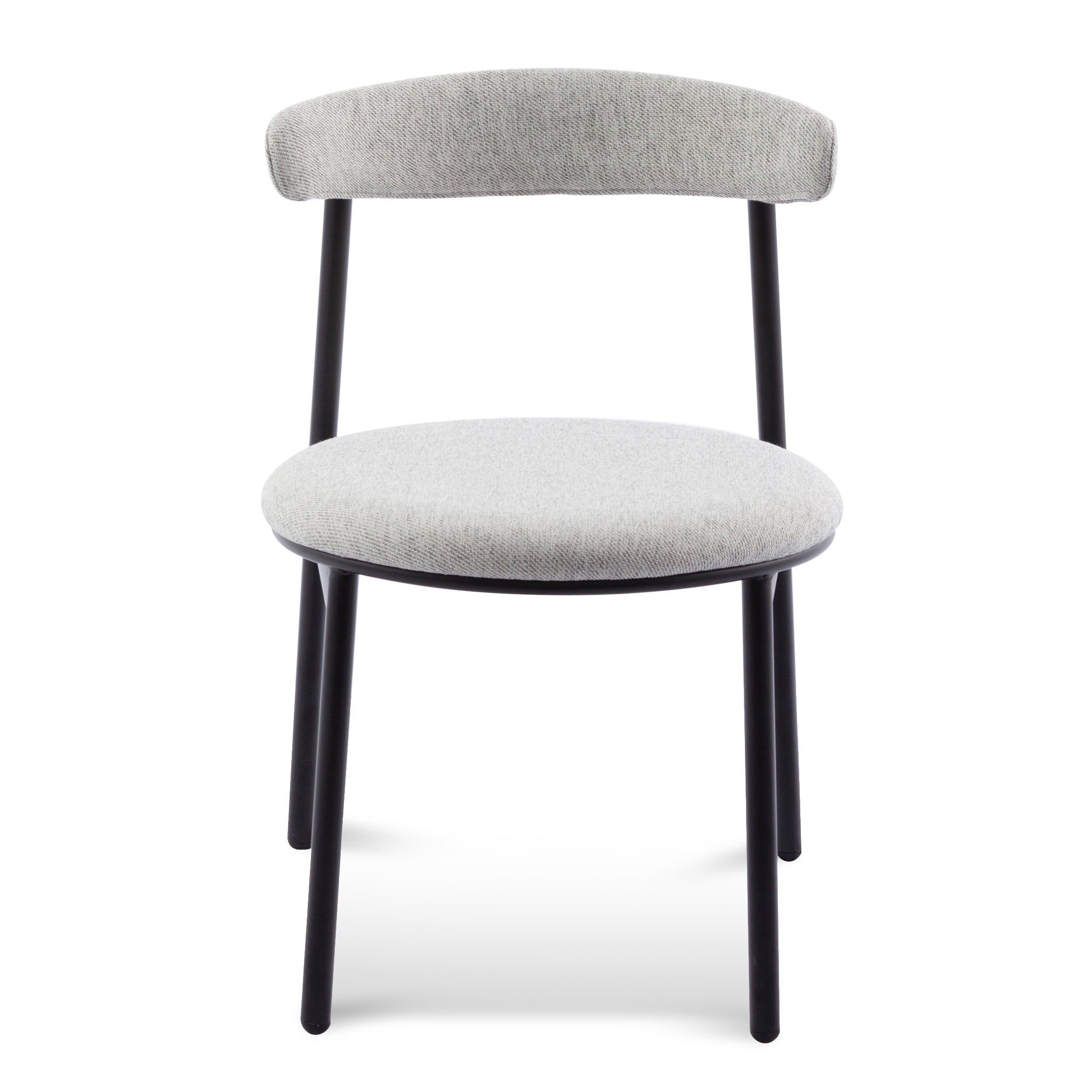 Ex Display - Set of 2 Oneal Fabric Dining Chair - Silver Grey with Black Legs (Office use) Dining Chair Swady-Core