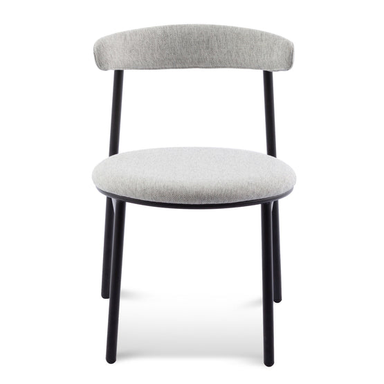 Ex Display - Set of 2 Oneal Fabric Dining Chair - Silver Grey with Black Legs Dining Chair Swady-Core   
