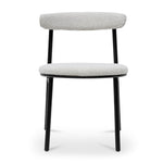 Set of 2 - Oneal Fabric Dining Chair - Moon White Boucle and Black Legs Dining Chair Swady-Core   