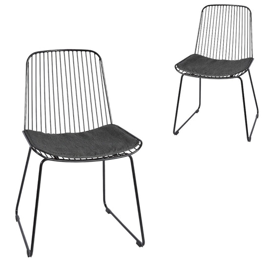 Set of 2 - Amir Steel Outdoor Dining Chair - Black Dining Chair Interior Secrets   