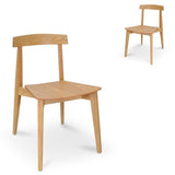 Set of 2 - Jira Wood Dining Chair - Natural Dining Chair Drake-Core   