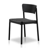 Set of 2 - Filiberto Rope Seat Dining Chair - Black Dining Chair Swady-Core   