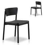 Set of 2 - Filiberto Rope Seat Dining Chair - Black Dining Chair Swady-Core   