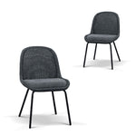 Set of 2 - Robles Fabric Dining Chair - Charcoal Grey Dining Chair Freehold-Core   