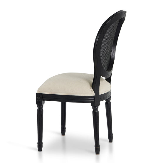 Set of 2 - Lenora Black ELM Dining Chair - Light Beige