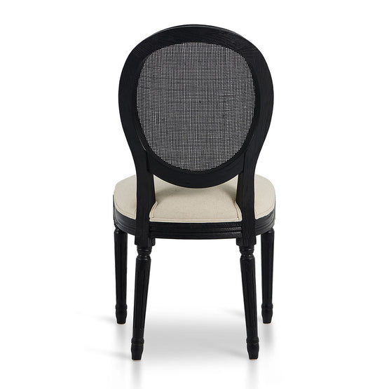 Set of 2 - Lenora Black ELM Dining Chair - Light Beige