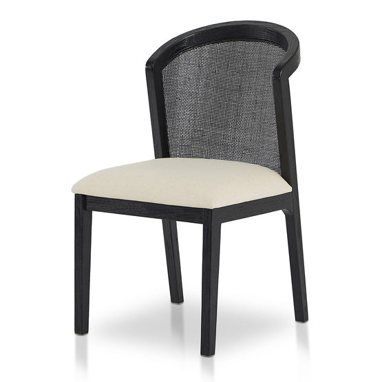 Set of 2 - Margie Black ELM Dining Chair - Light Beige
