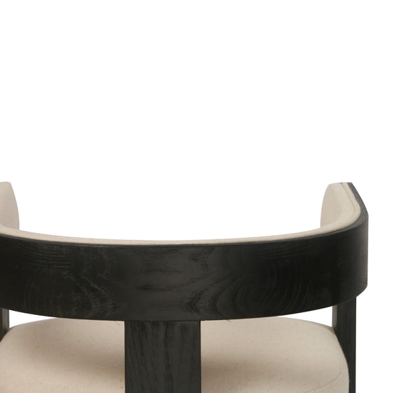 Set of 2 - Miles Black ELM Dining Chair - Light Beige Dining Chair LJ-Core   