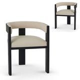 Set of 2 - Miles Black ELM Dining Chair - Dawn Beige Dining Chair LJ-Core
