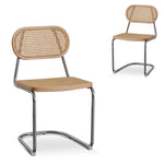 Set of 2 - Elena Dining Chair - Natural Rattan Dining Chair Swady-Core   