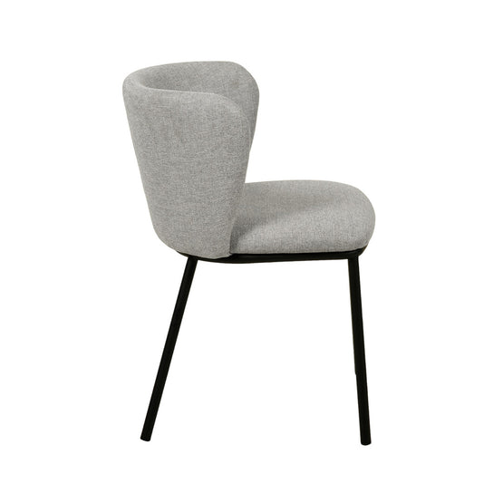 Set of 2 - Flossie Fabric Dining Chair - Coastal Light Grey