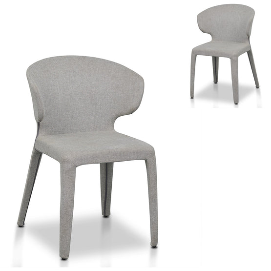 Set of 2 - Pollard Fabric Dining Chair - Coastal Light Grey Dining Chair Freehold-Core   