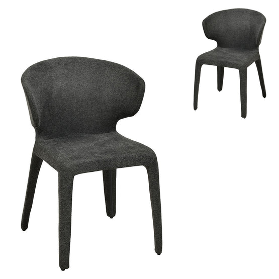 Set of 2 Pollard Fabric Dining Chair Charcoal Grey Interior Secrets