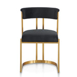 Ex Display - Adela Black Velvet Dining Chair - Golden Base Dining Chair Blue Steel Sofa- Core