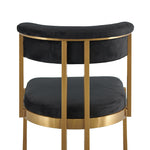 Ex Display - Adela Black Velvet Dining Chair - Golden Base Dining Chair Blue Steel Sofa- Core
