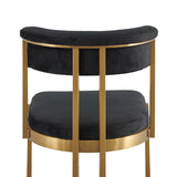 Ex Display - Adela Black Velvet Dining Chair - Golden Base Dining Chair Blue Steel Sofa- Core