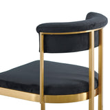 Ex Display - Adela Black Velvet Dining Chair - Golden Base Dining Chair Blue Steel Sofa- Core