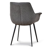 Set of 2 - Nola Fabric Dining Chair - Spec Charcoal Dining Chair Sendo-Core   