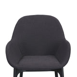 Ex Display - Set of 2 - Arias Fabric Dining Chair - Black Dining Chair Swady-Core