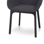 Ex Display - Set of 2 - Arias Fabric Dining Chair - Black Dining Chair Swady-Core