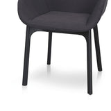 Ex Display - Set of 2 - Arias Fabric Dining Chair - Black Dining Chair Swady-Core