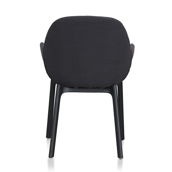 Set of 2 - Arias Fabric Dining Chair - Black Dining Chair Swady-Core   
