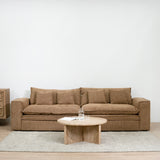Bucha 3 Seater Fabric Sofa - Almond Brown Sofa Iggy-Core